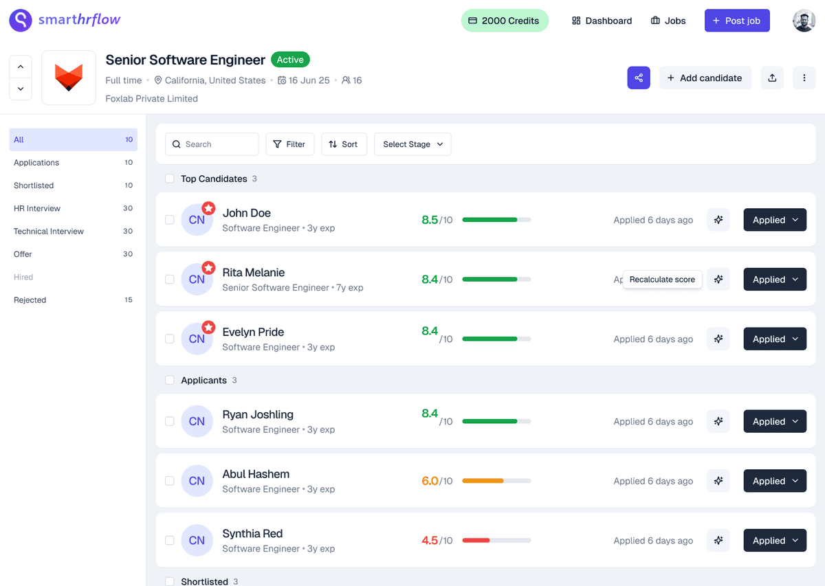 AI Recruitment Dashboard